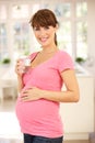 Pregnant woman drinking water Royalty Free Stock Photo