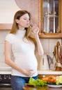 Pregnant woman drinking water Royalty Free Stock Photo