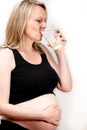 Pregnant Woman Drinking Water Royalty Free Stock Photo