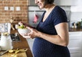 Pregnant woman eat healthy food Royalty Free Stock Photo