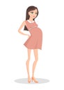 Pregnant Woman in Elegant Dress Colorful Poster