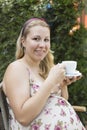 Pregnant woman enjoying cofee Royalty Free Stock Photo