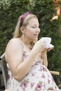 Pregnant woman enjoying cofee Royalty Free Stock Photo