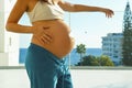 Pregnant woman enjoying some sun