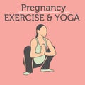 Pregnant Woman Exercising and doing Yoga.