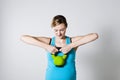 Pregnant woman exercising with kettlebell Royalty Free Stock Photo