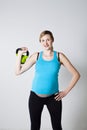 Pregnant woman exercising with kettlebell Royalty Free Stock Photo