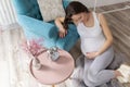 Pregnant woman expecting her baby Royalty Free Stock Photo