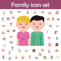 Pregnant woman, father cartoon icon. Family icons universal set for web and mobile