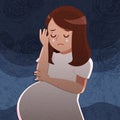 Pregnant woman feel depress Royalty Free Stock Photo