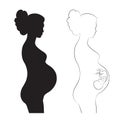 Pregnant woman with fetus. Beautiful pregnant woman with embryo.