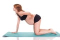 Pregnant woman fitness yoga