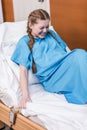 Pregnant woman giving birth in hospital Royalty Free Stock Photo