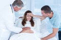 Pregnant woman having birth pangs Royalty Free Stock Photo