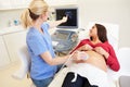 Pregnant Woman Having 4D Ultrasound Scan Royalty Free Stock Photo