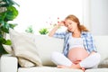 Pregnant woman with headache and pain Royalty Free Stock Photo