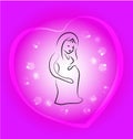 Pregnant woman heart frame