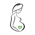 Pregnant woman with heart