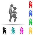 Pregnant woman, helping multi color style icon. Simple glyph, flat vector of pregnant woman icons for ui and ux, website or mobile Royalty Free Stock Photo