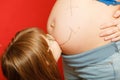 Pregnant woman with her daughter Royalty Free Stock Photo