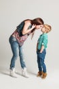 Pregnant woman with her elder son Royalty Free Stock Photo