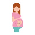 Pregnant woman with her fetus Royalty Free Stock Photo