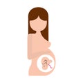 Pregnant woman with her fetus Royalty Free Stock Photo