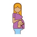 Pregnant woman with her fetus Royalty Free Stock Photo