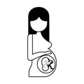 Pregnant woman with her fetus Royalty Free Stock Photo