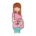 Pregnant woman with her fetus Royalty Free Stock Photo