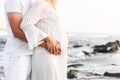 Pregnant woman hugging her husband Royalty Free Stock Photo