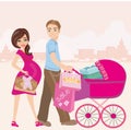 Pregnant woman and her husband on shopping Royalty Free Stock Photo