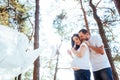 Pregnant woman with her husband waiting for newborn baby. Royalty Free Stock Photo