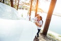 Pregnant woman with her husband waiting for newborn baby. Royalty Free Stock Photo