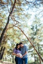 Pregnant woman with her husband waiting for newborn baby. Royalty Free Stock Photo