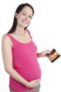 Pregnant woman holding 4d scan