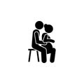 pregnant woman husband help icon. Element of pregnant icon for mobile concept and web apps. Pictogram pregnant woman husband help