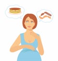 Pregnant woman with an increased appetite.