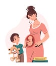 Pregnant woman with kid vector concept Royalty Free Stock Photo