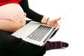 Pregnant Woman with laptop Royalty Free Stock Photo