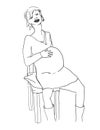 A Pregnant Woman Laughing Happily