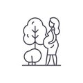 Pregnant woman line icon concept. Pregnant woman vector linear illustration, symbol, sign Royalty Free Stock Photo