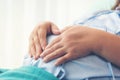 Pregnant woman lying on the bed waiting to give birth in a hospital Royalty Free Stock Photo