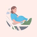 pregnant woman lying in hospital bed before childbirth maternity pregnancy concept portrait Royalty Free Stock Photo