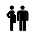Pregnant woman and man couple icon