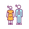 Pregnant woman and man RGB color icon Royalty Free Stock Photo