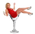 Pregnant Woman In Martini Glass Royalty Free Stock Photo