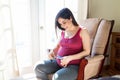 Pregnant Woman Measuring Her Abdomen Royalty Free Stock Photo