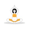 Pregnant woman meditates