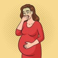 Pregnant woman morning sickness nausea medical Royalty Free Stock Photo